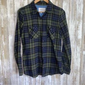 BCBG Green Plaid Button Down
